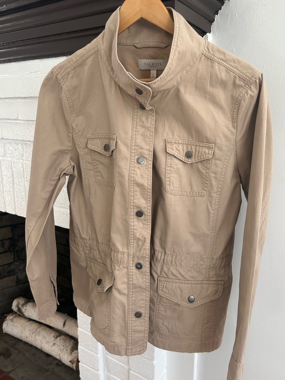 Talbots Khaki Utility Jacket with Snap Front